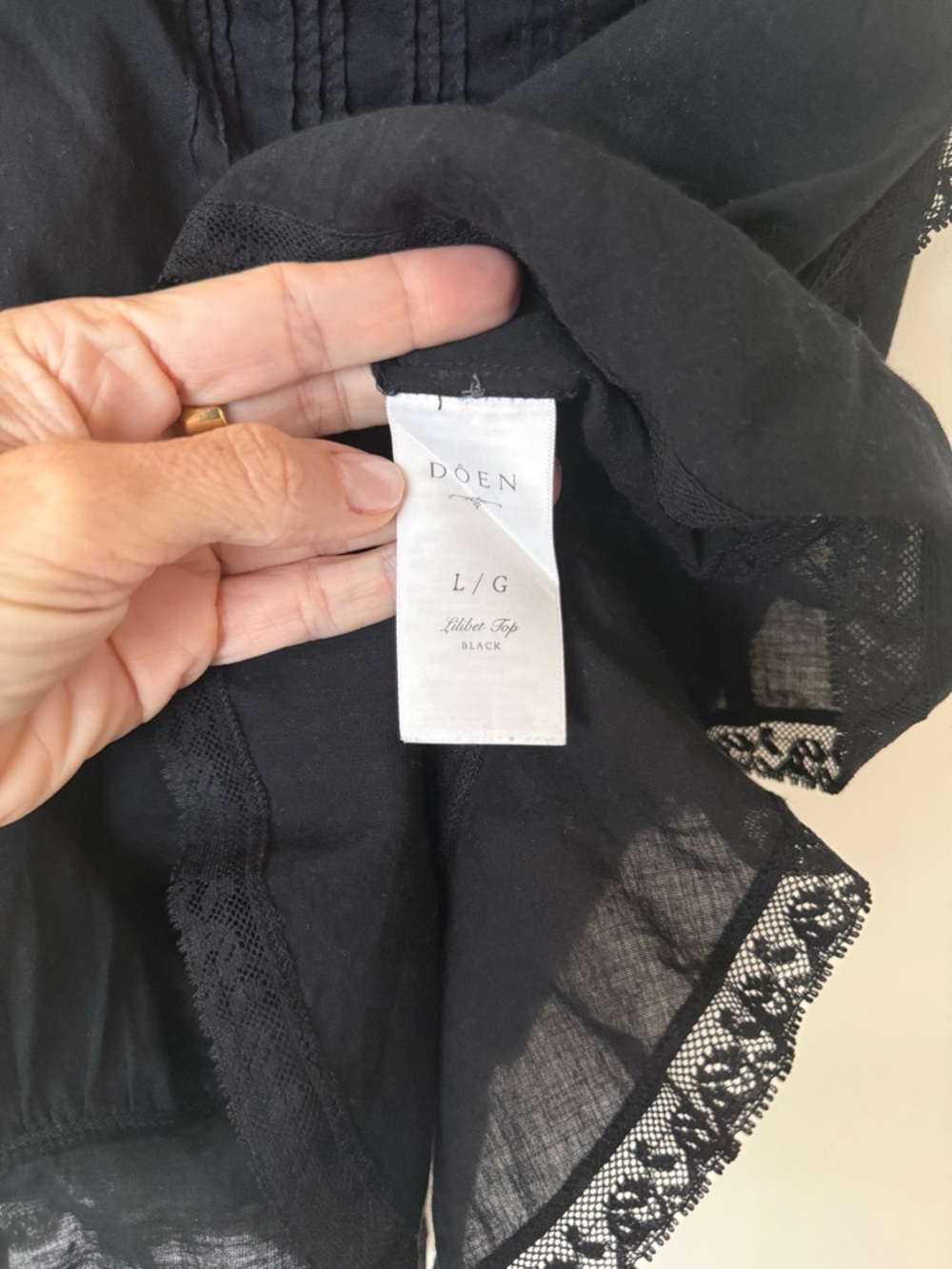 Doen Lilibet Top in Black - Large - LIKE NEW - Picture 5 of 6